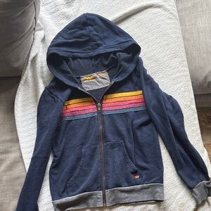 Aviator Nation Kids Hoodie with Rainbow Stripes